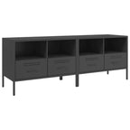Meuble TV Industriel en Acier Noir - Lot de 2-Mon Meuble TV-Noir-1-2