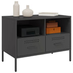 Meuble TV Industriel en Acier Noir - Lot de 2-Mon Meuble TV-Noir-1-4