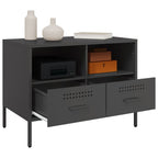 Meuble TV Industriel en Acier Noir - Lot de 2-Mon Meuble TV-Noir-1-5