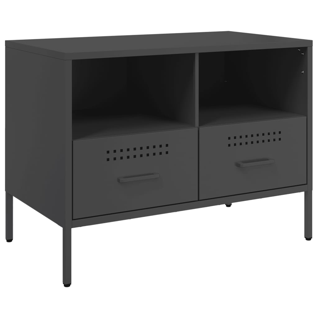 Meuble TV Industriel en Acier Noir - Lot de 2-Mon Meuble TV-Noir-1-6
