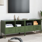 Meuble TV Industriel en Acier Noir - Lot de 2-Mon Meuble TV-Vert-2-23