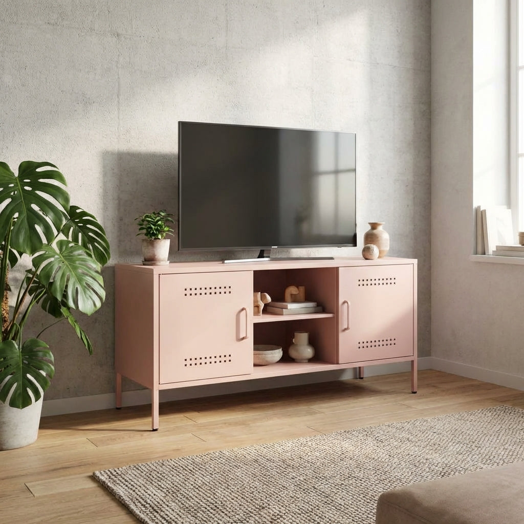 meuble-tv-industriel-en-acier-rose-100-5-cm-decor