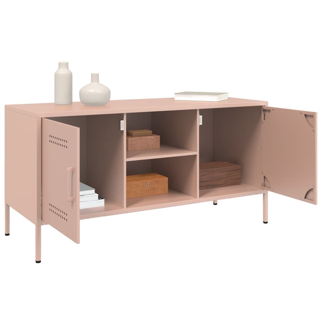 Meuble TV Industriel en Acier Rose - 100 cm-Mon Meuble TV-Rose-5