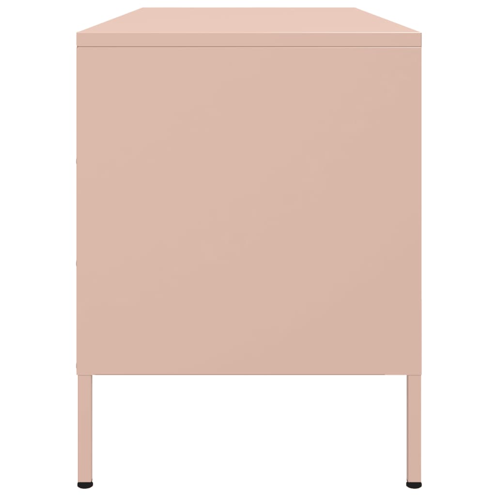 Meuble TV Industriel en Acier Rose - 100 cm-Mon Meuble TV-Rose-7