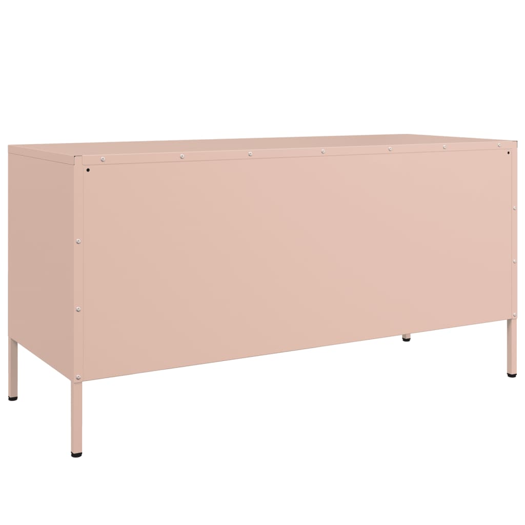 Meuble TV Industriel en Acier Rose - 100 cm-Mon Meuble TV-Rose-8