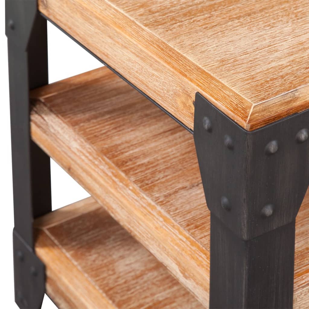 Meuble TV Industriel en Bois d'Acacia et Métal - 140 cm-Mon Meuble TV-3