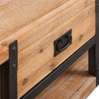 Meuble TV Industriel en Bois d'Acacia et Métal - 140 cm-Mon Meuble TV-4
