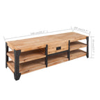 Meuble TV Industriel en Bois d'Acacia et Métal - 140 cm-Mon Meuble TV-5