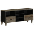 Meuble TV Industriel en Bois de Manguier Noir - 100 cm-Mon Meuble TV-1