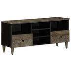 Meuble TV Industriel en Bois de Manguier Noir - 100 cm-Mon Meuble TV-1