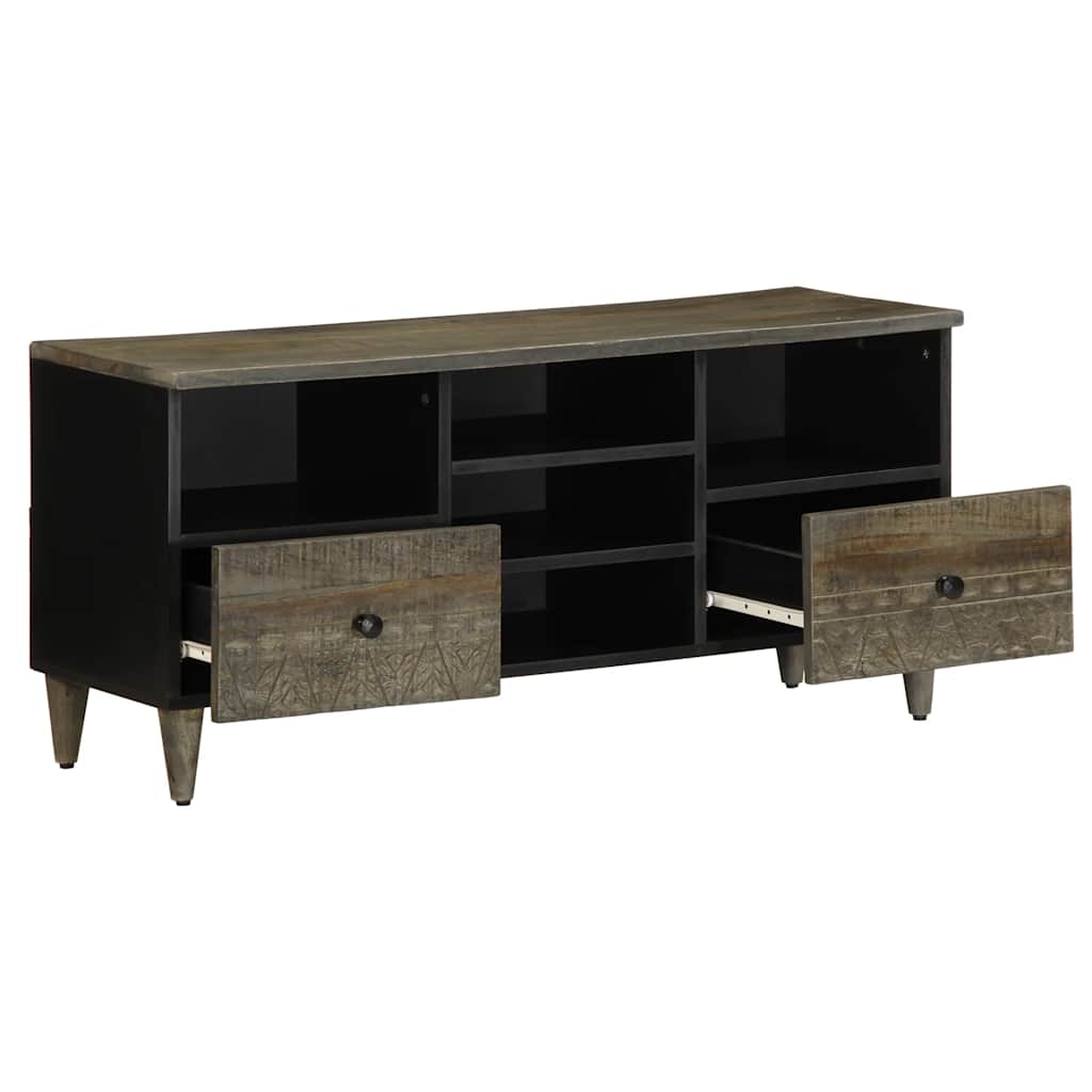 Meuble TV Industriel en Bois de Manguier Noir - 100 cm-Mon Meuble TV-2