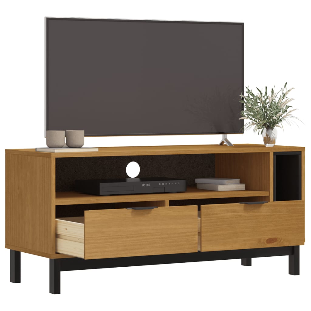 Meuble TV Industriel en Bois et Noir - 110 cm-Mon Meuble TV-3