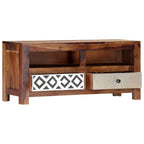 Meuble TV Industriel en Bois Massif - 90 cm-Mon Meuble TV-2