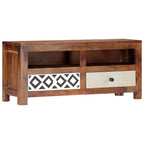 Meuble TV Industriel en Bois Massif - 90 cm-Mon Meuble TV-9