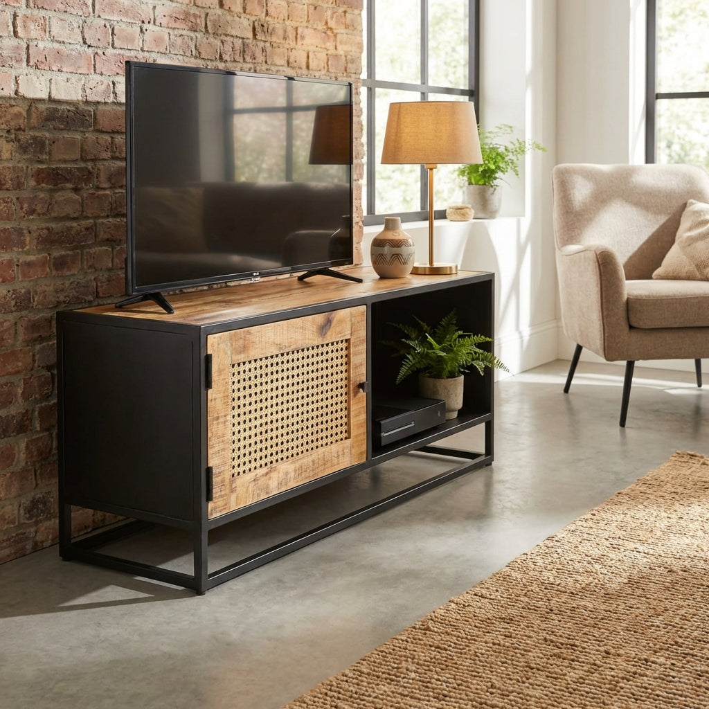 meuble-tv-industriel-en-bois-metal-et-canne-90-cm-decor