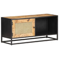 Meuble TV Industriel en Bois, Métal et Canne - 90 cm-Mon Meuble TV-1