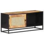 Meuble TV Industriel en Bois, Métal et Canne - 90 cm-Mon Meuble TV-11