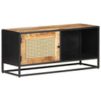 Meuble TV Industriel en Bois, Métal et Canne - 90 cm-Mon Meuble TV-8