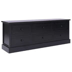 Meuble TV Industriel en Bois Noir - 108 cm-Mon Meuble TV-Noir-1-1