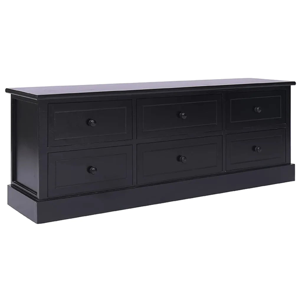 Meuble TV Industriel en Bois Noir - 108 cm-Mon Meuble TV-Noir-1-1