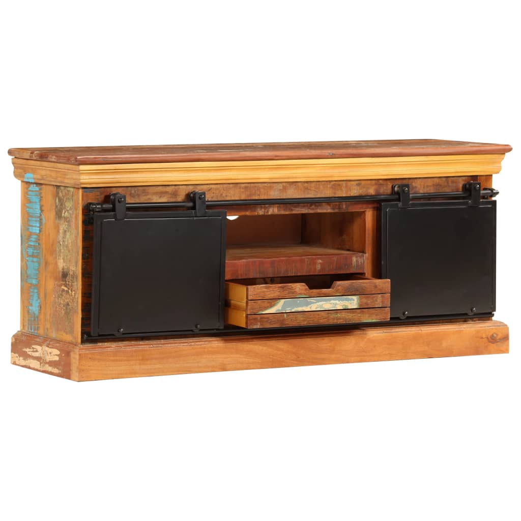 Meuble TV Industriel en Bois Recyclé - 110 cm-Mon Meuble TV-2
