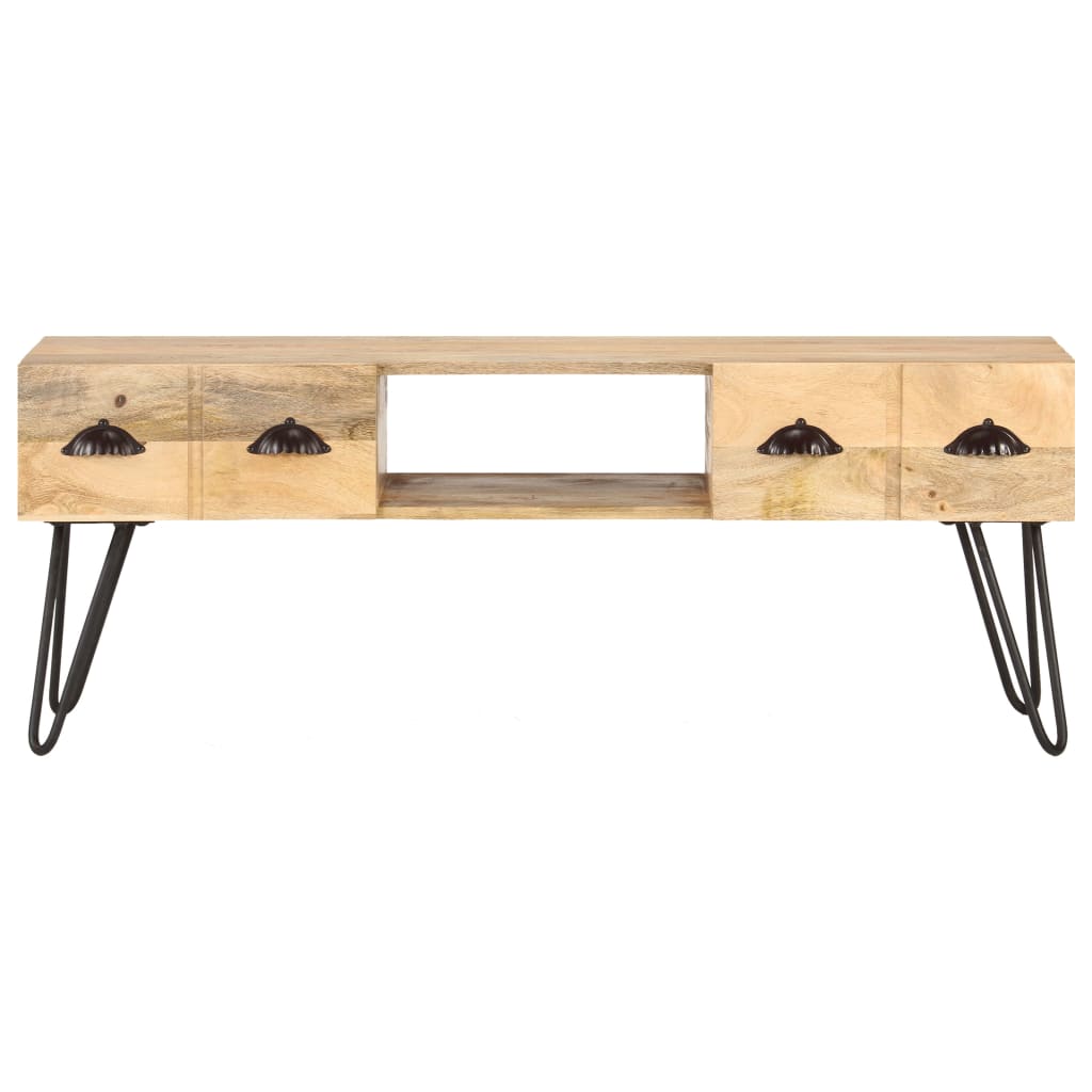 Meuble TV Industriel en Manguier Massif - 120 cm-Mon Meuble TV-2
