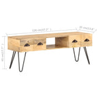 Meuble TV Industriel en Manguier Massif - 120 cm-Mon Meuble TV-5