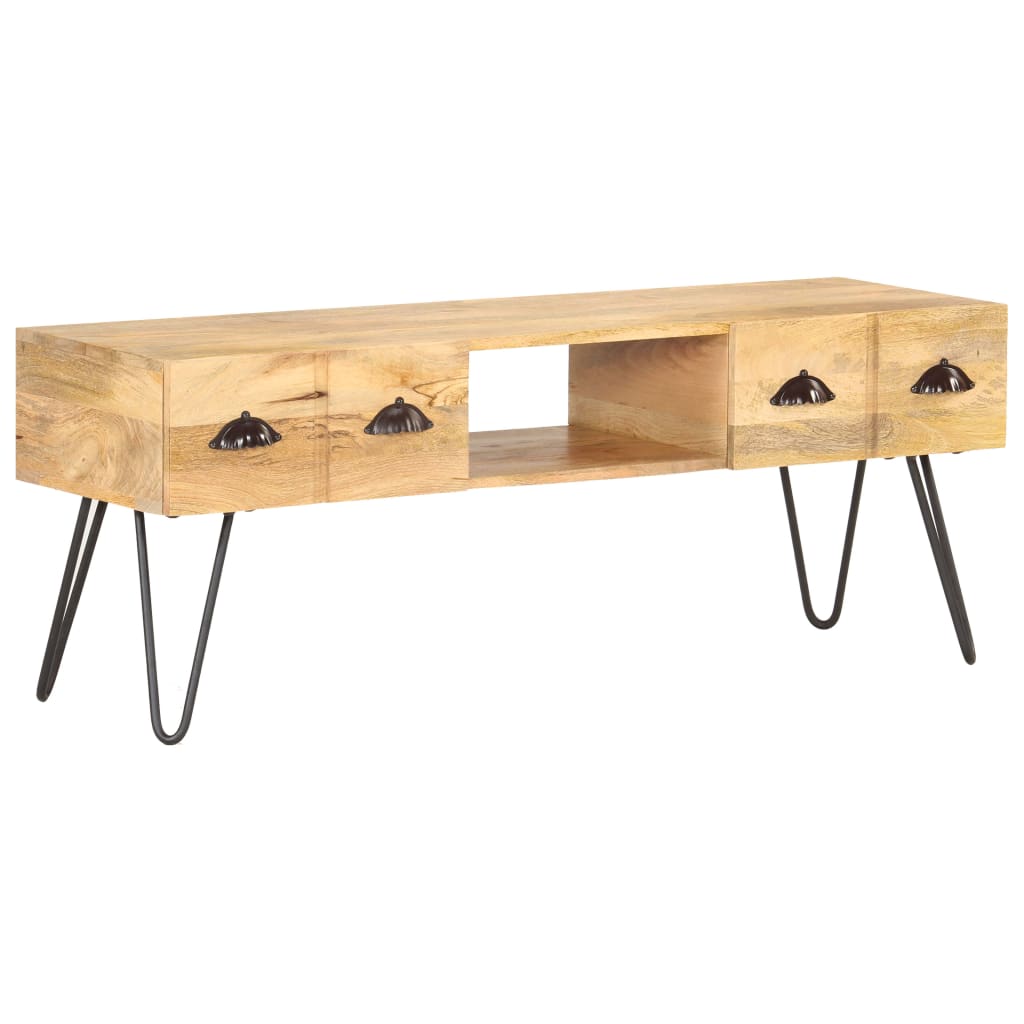Meuble TV Industriel en Manguier Massif - 120 cm-Mon Meuble TV-9