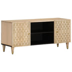 Meuble TV Industriel en Manguier Noir - 105 cm-Mon Meuble TV-Marron-1-12