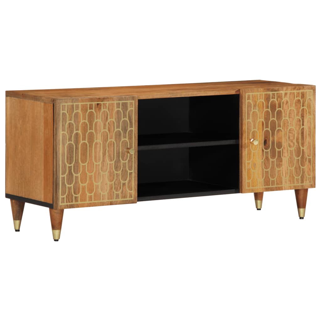 Meuble TV Industriel en Manguier Noir - 105 cm-Mon Meuble TV-marron miel-1-13