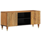 Meuble TV Industriel en Manguier Noir - 105 cm-Mon Meuble TV-marron miel-1-13
