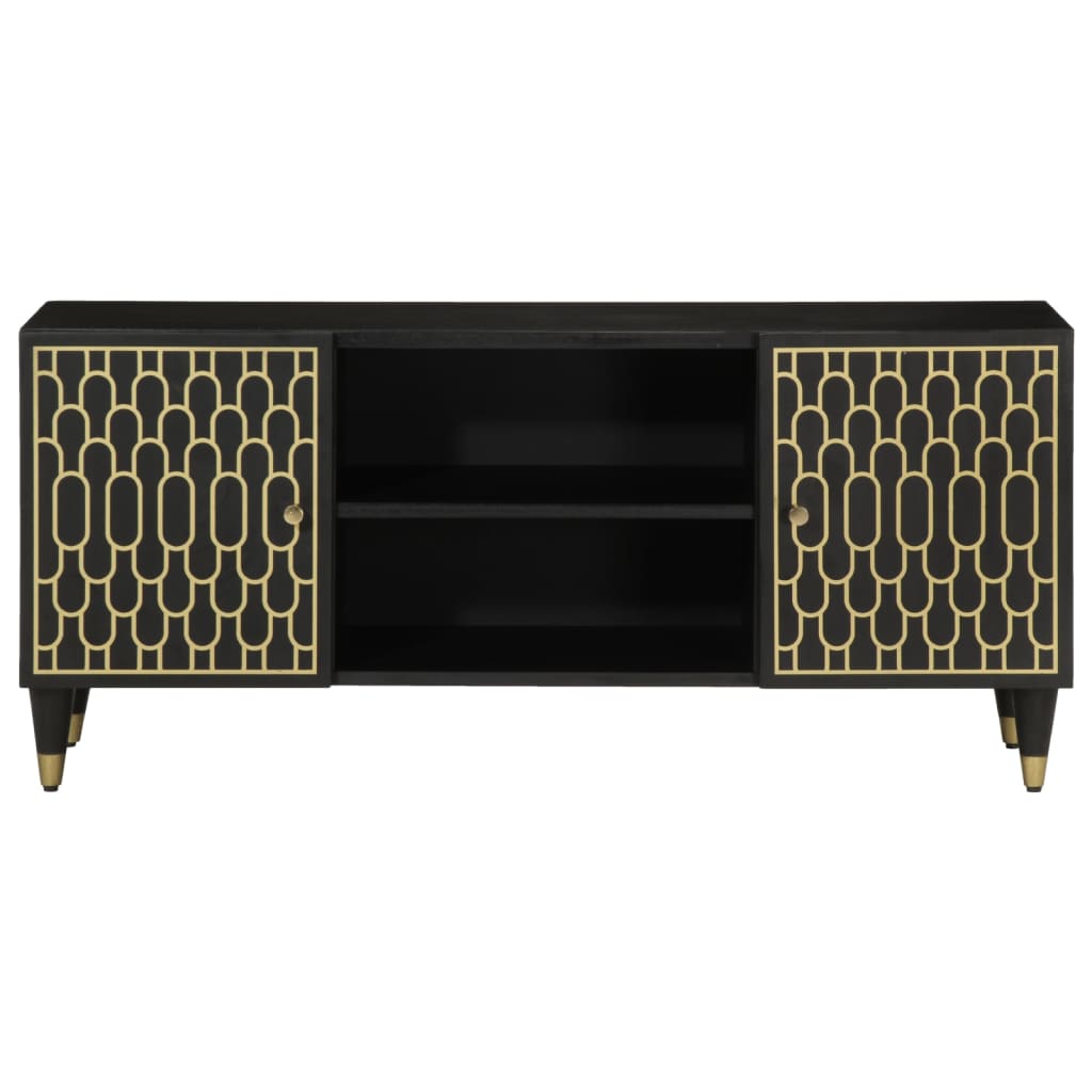 Meuble TV Industriel en Manguier Noir - 105 cm-Mon Meuble TV-marron miel-1-3