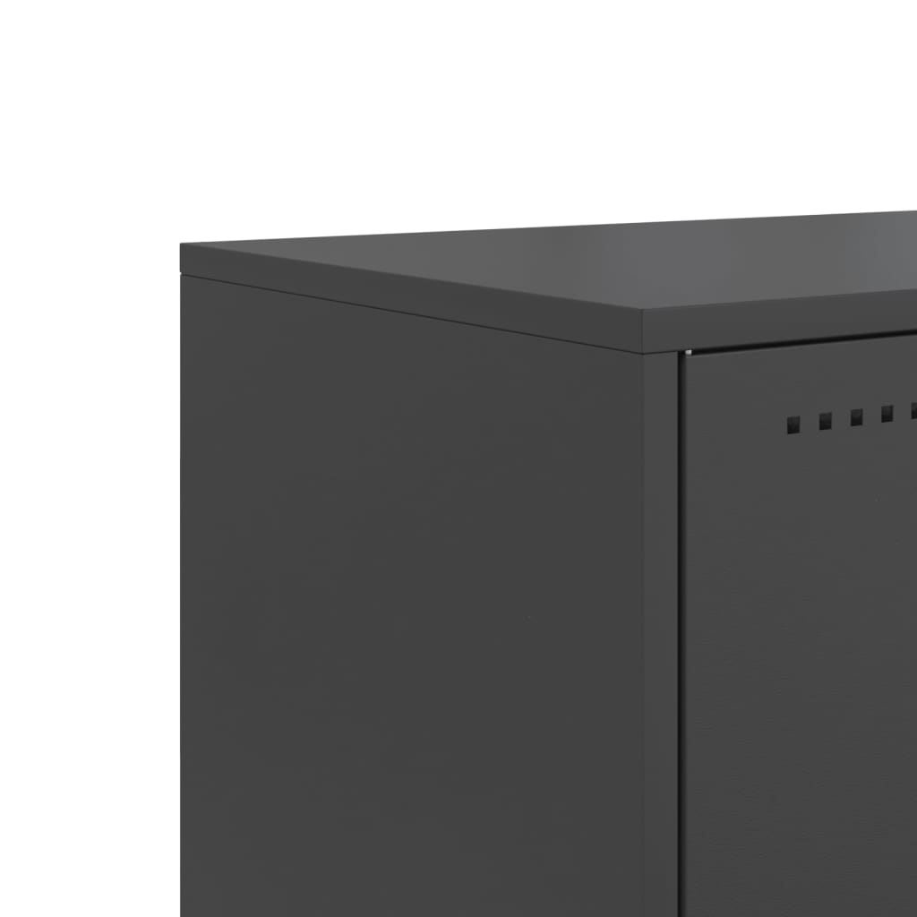 Meuble TV Industriel en Métal Noir - 100,5 cm-Mon Meuble TV-Anthracite-1-10