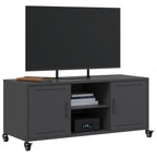 Meuble TV Industriel en Métal Noir - 100,5 cm-Mon Meuble TV-Anthracite-1-4
