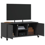 Meuble TV Industriel en Métal Noir - 100,5 cm-Mon Meuble TV-Anthracite-1-5