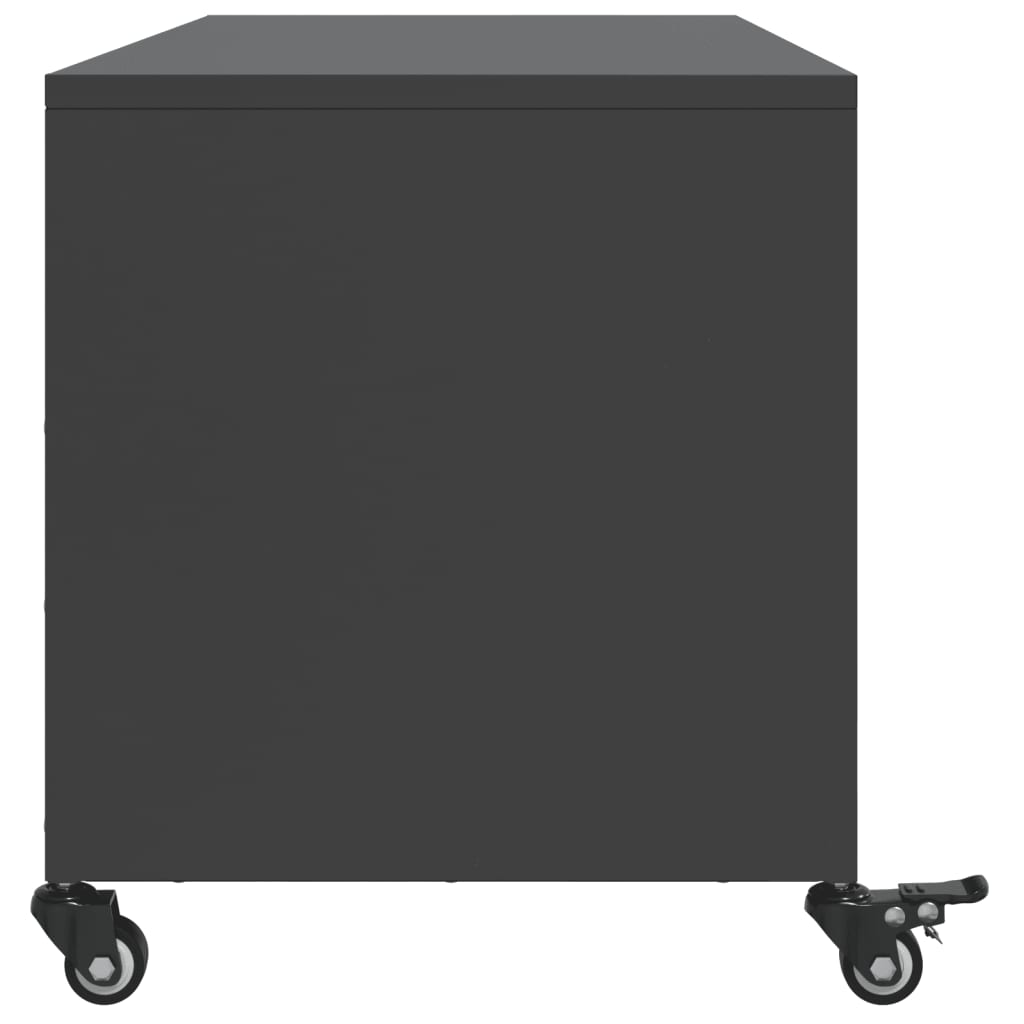 Meuble TV Industriel en Métal Noir - 100,5 cm-Mon Meuble TV-Anthracite-1-7