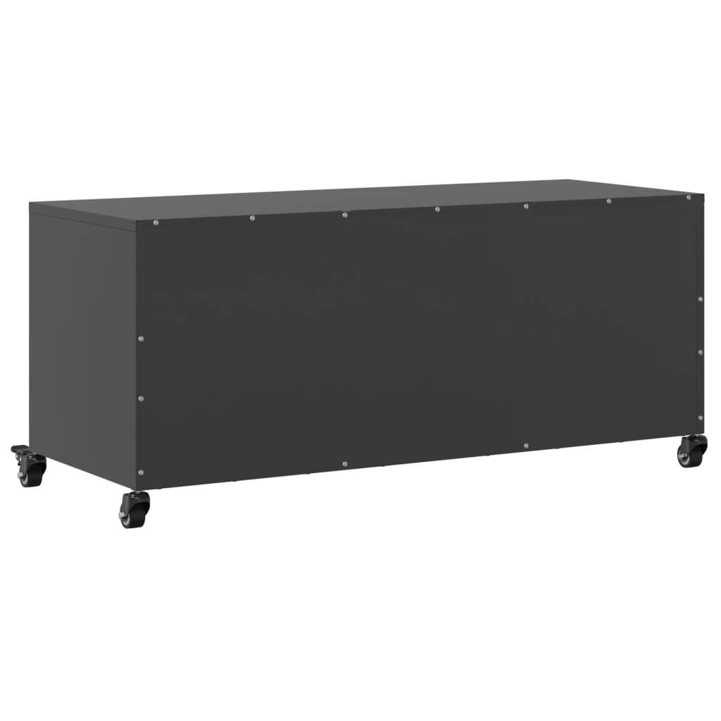 Meuble TV Industriel en Métal Noir - 100,5 cm-Mon Meuble TV-Anthracite-1-8