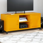 Meuble TV Industriel en Métal Noir - 100,5 cm-Mon Meuble TV-Jaune-1-16