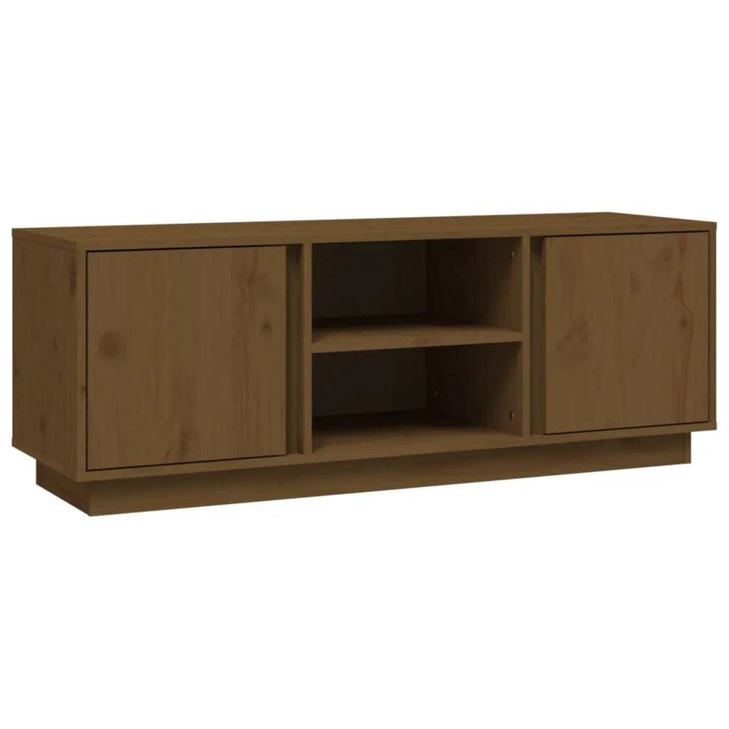 Meuble TV Industriel en Pin Massif - 110 cm-Mon Meuble TV-Marron miel-1
