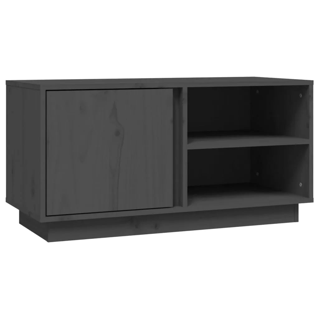 Meuble TV Industriel en Pin Massif Gris - 80 cm-Mon Meuble TV-Gris-1