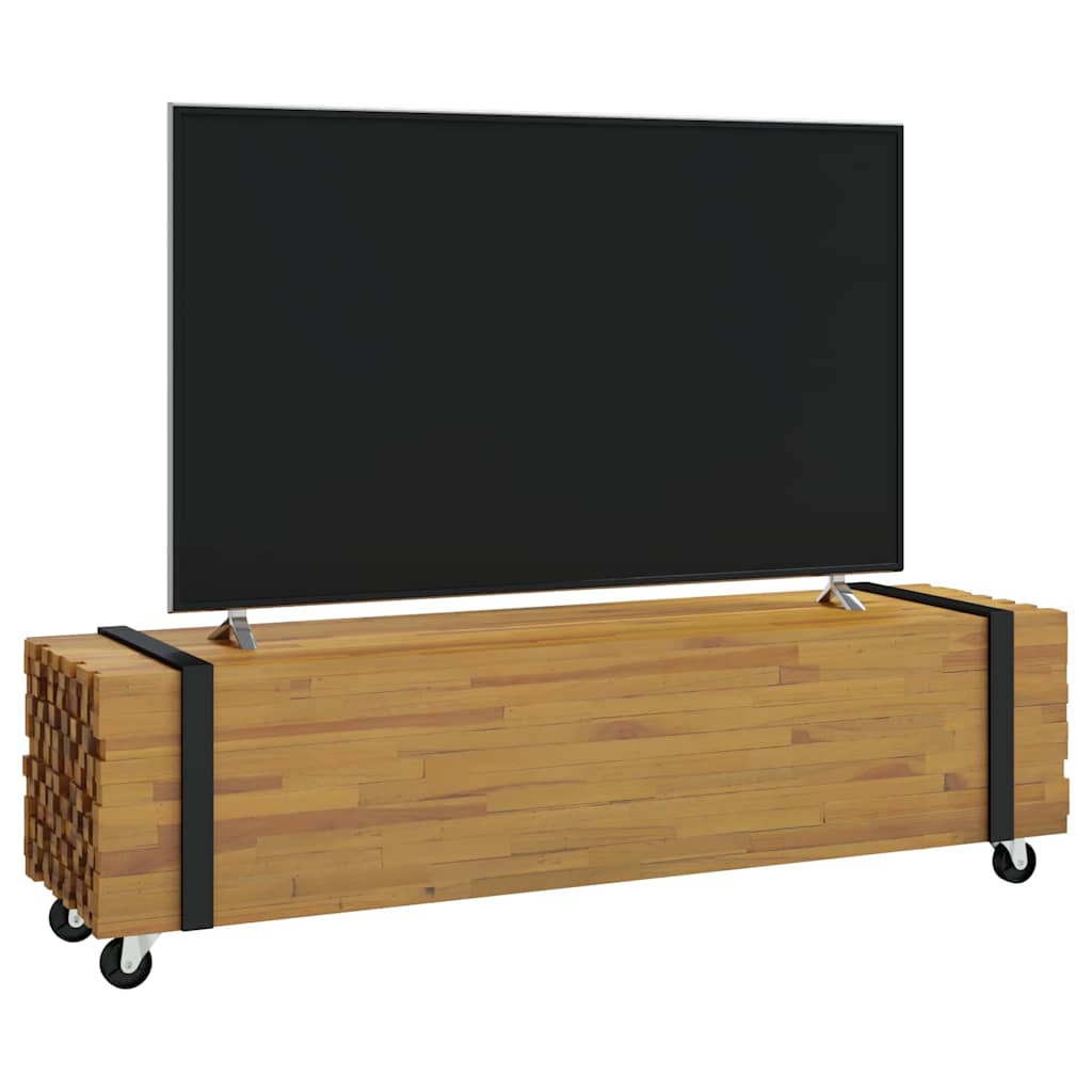 Meuble TV Industriel en Teck Massif - 110 cm-Mon Meuble TV-3