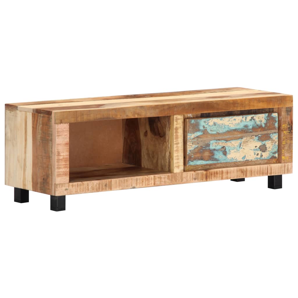 Meuble TV Industriel Fait Maison en Bois de Récupération - 100 cm-Mon Meuble TV-12