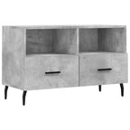 Meuble TV Industriel Gris Effet Béton - 80 cm-Mon Meuble TV-Blanc-1-1