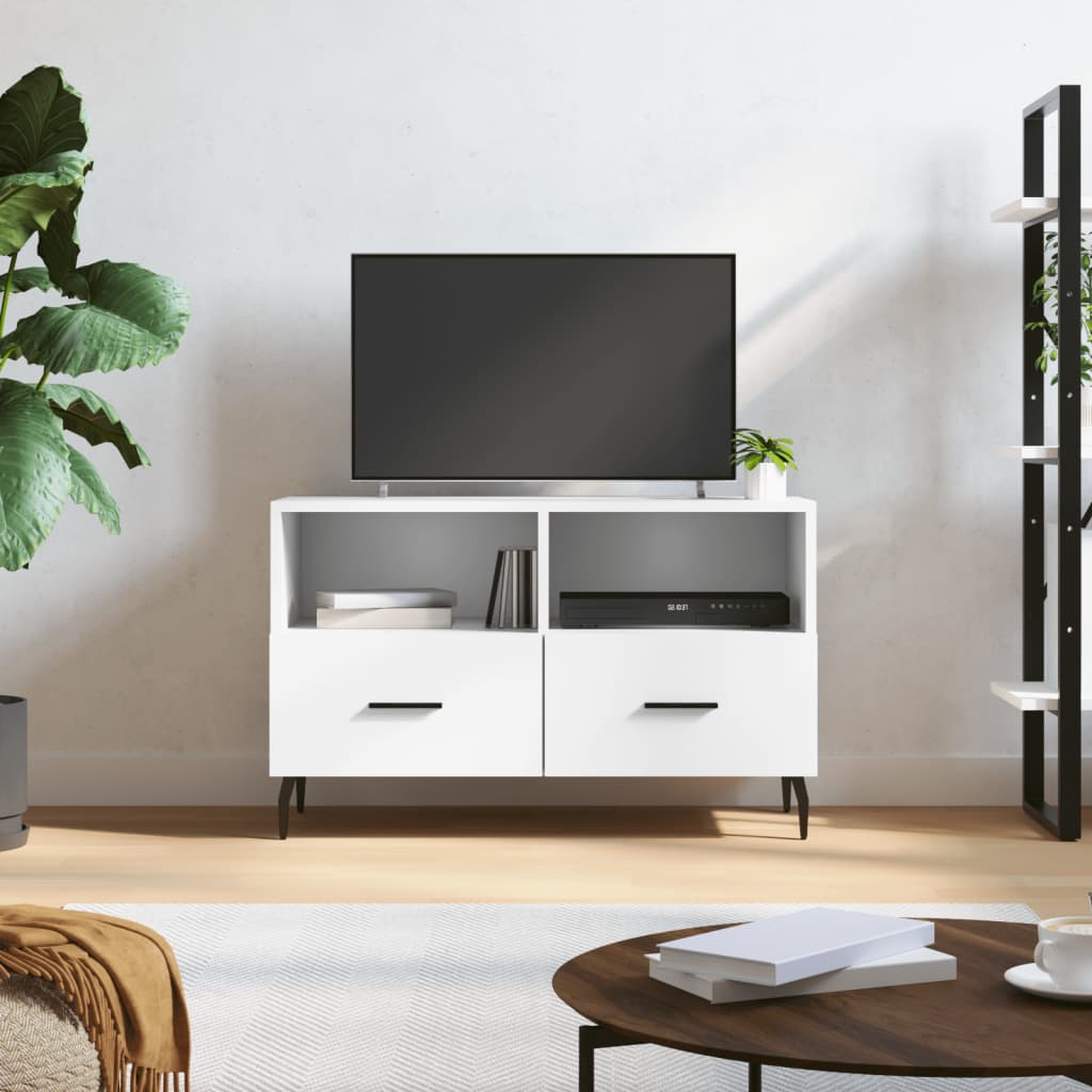 Meuble TV Industriel Gris Effet Béton - 80 cm-Mon Meuble TV-Blanc-1-16