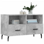 Meuble TV Industriel Gris Effet Béton - 80 cm-Mon Meuble TV-Blanc-1-3