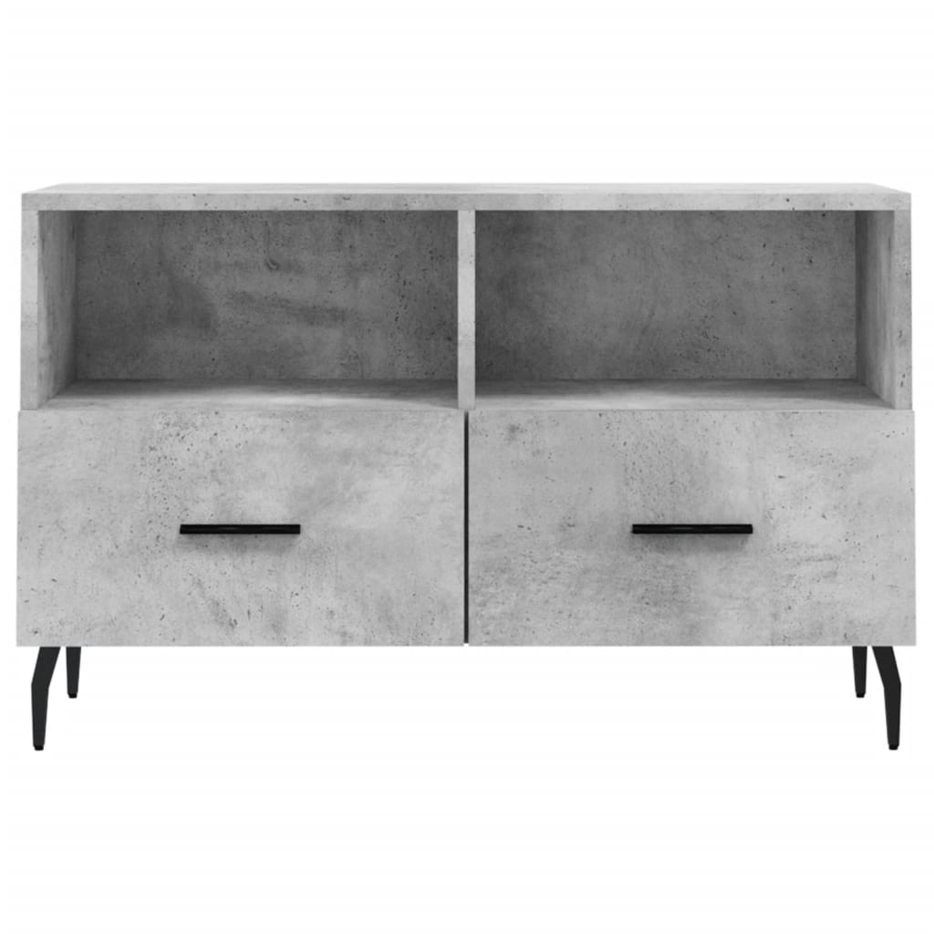 Meuble TV Industriel Gris Effet Béton - 80 cm-Mon Meuble TV-Blanc-1-5