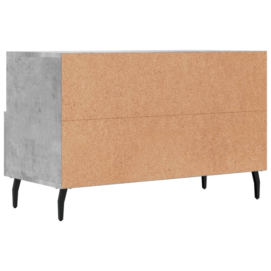 Meuble TV Industriel Gris Effet Béton - 80 cm-Mon Meuble TV-Blanc-1-8