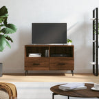 Meuble TV Industriel Gris Effet Béton - 80 cm-Mon Meuble TV-Chêne marron-1-15