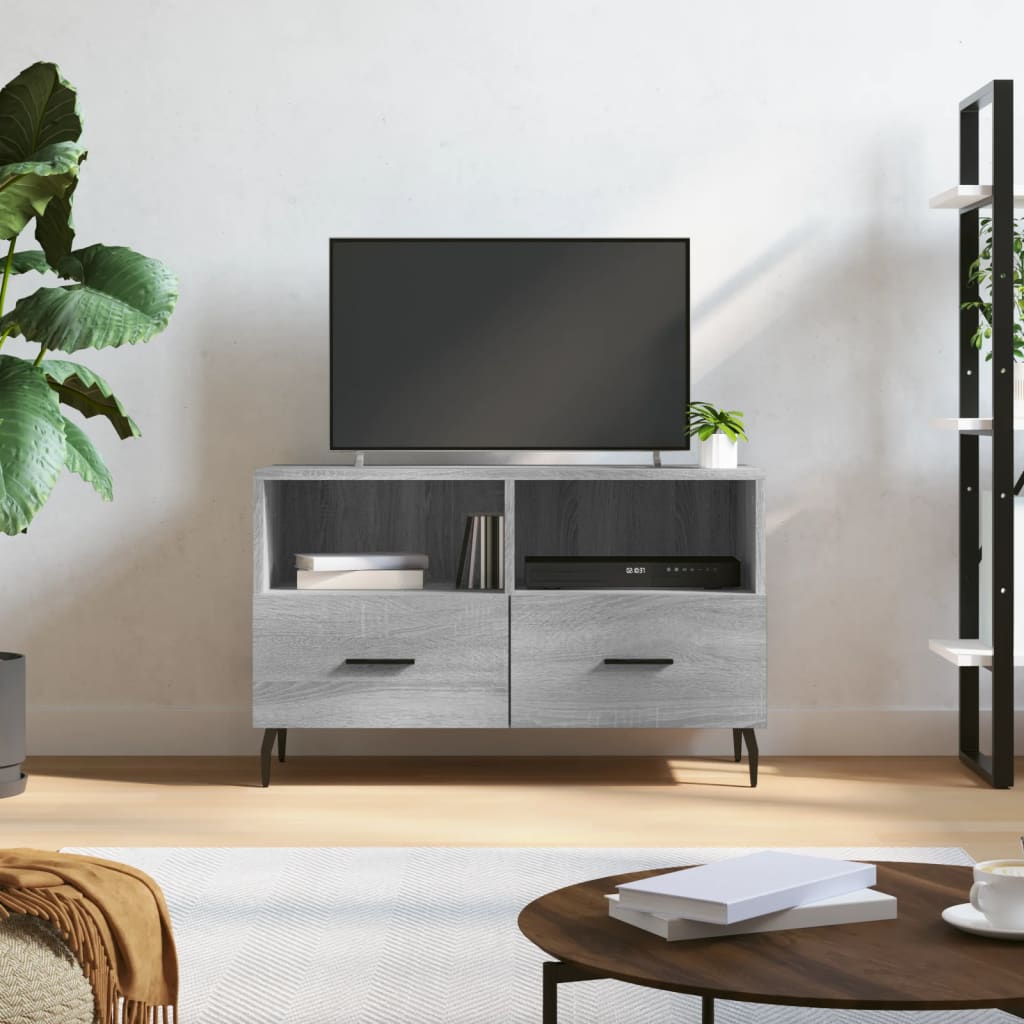 Meuble TV Industriel Gris Effet Béton - 80 cm-Mon Meuble TV-Sonoma gris-1-13