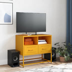 Meuble TV Industriel Jaune en Acier - 68 cm-Mon Meuble TV-Noir-1-3